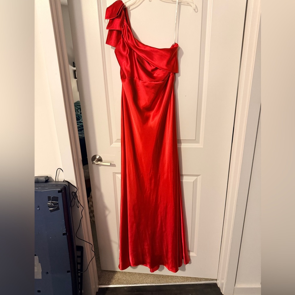 Jessica McClintock Sexy Red One-Shoulder Dress